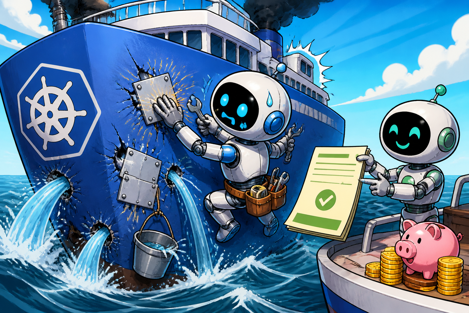 Editorial cartoon on today's top AI story, KYFEX AI Edge, July 25, 2026