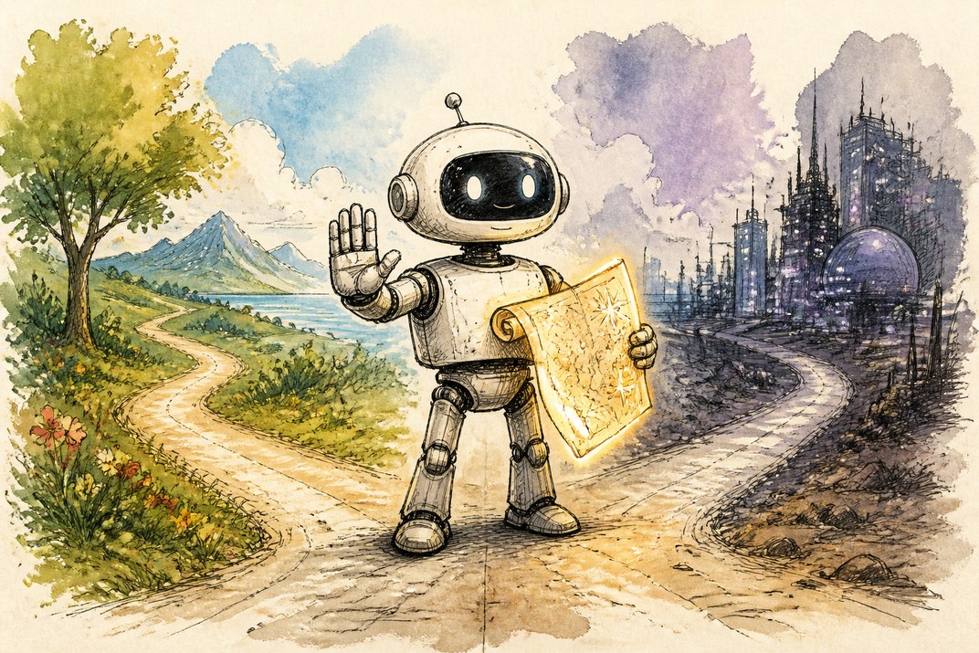 Hand-drawn sketch of today's top AI story, KYFEX AI Edge, July 28, 2026