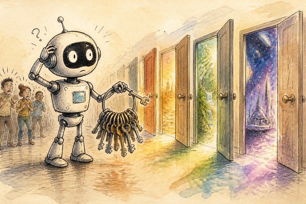 Hand-drawn sketch of today's top AI story, KYFEX AI Edge, July 29, 2026
