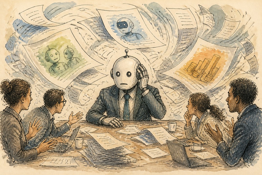 Hand-drawn sketch of today's top AI story, KYFEX AI Edge, August 13, 2026