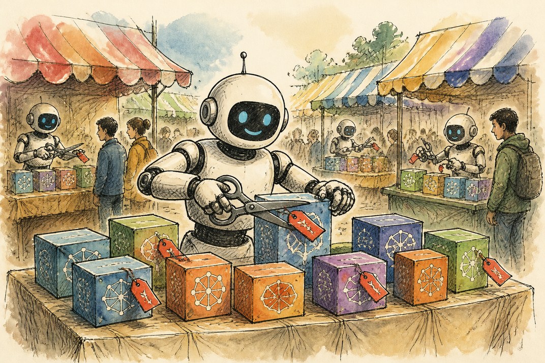 Hand-drawn sketch of today's top AI story, KYFEX AI Edge, August 14, 2026