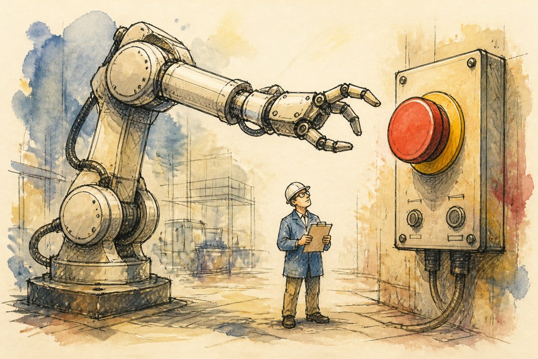 Hand-drawn sketch of today's top AI story, KYFEX AI Edge, August 19, 2026