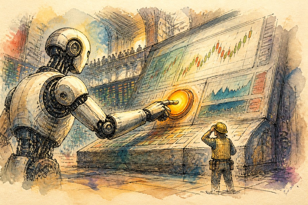 Hand-drawn sketch of today's top AI story, KYFEX AI Edge, August 20, 2026