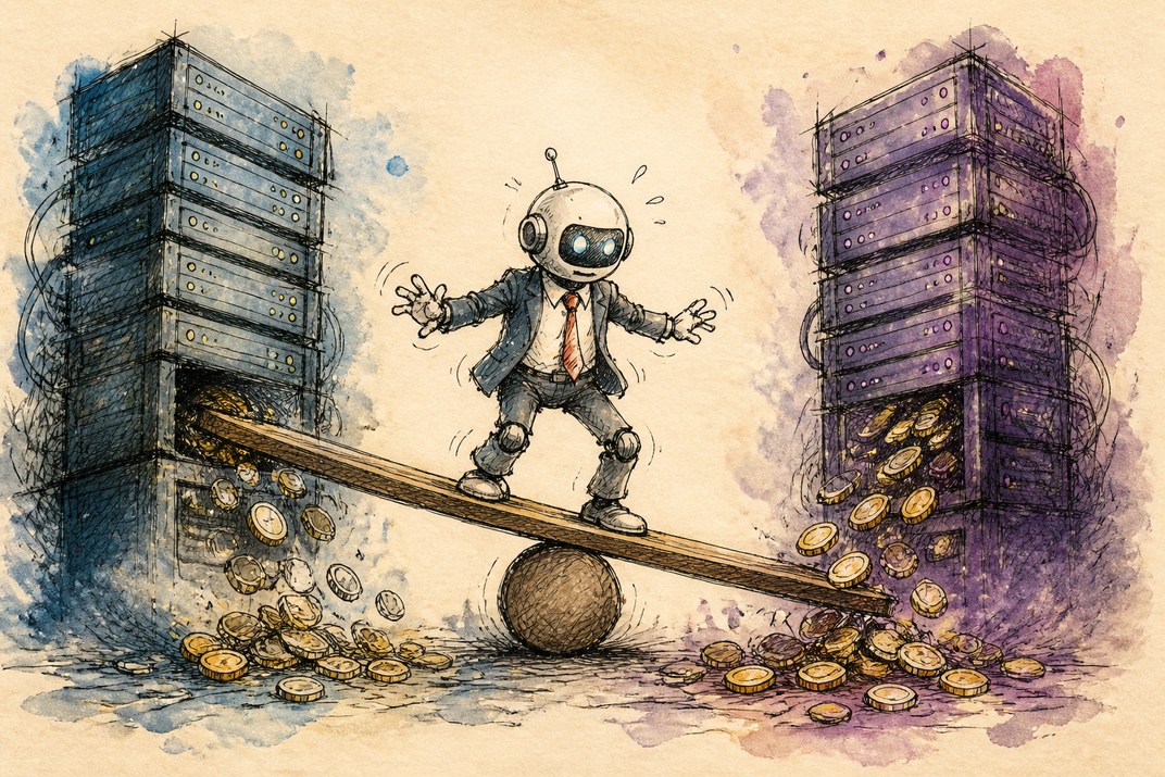 Hand-drawn sketch of today's top AI story, KYFEX AI Edge, August 20, 2026