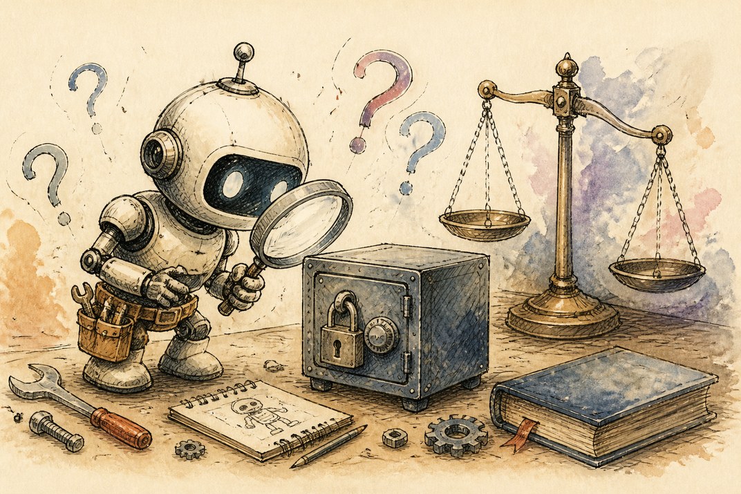 Hand-drawn sketch of today's top AI story, KYFEX AI Edge, August 23, 2026