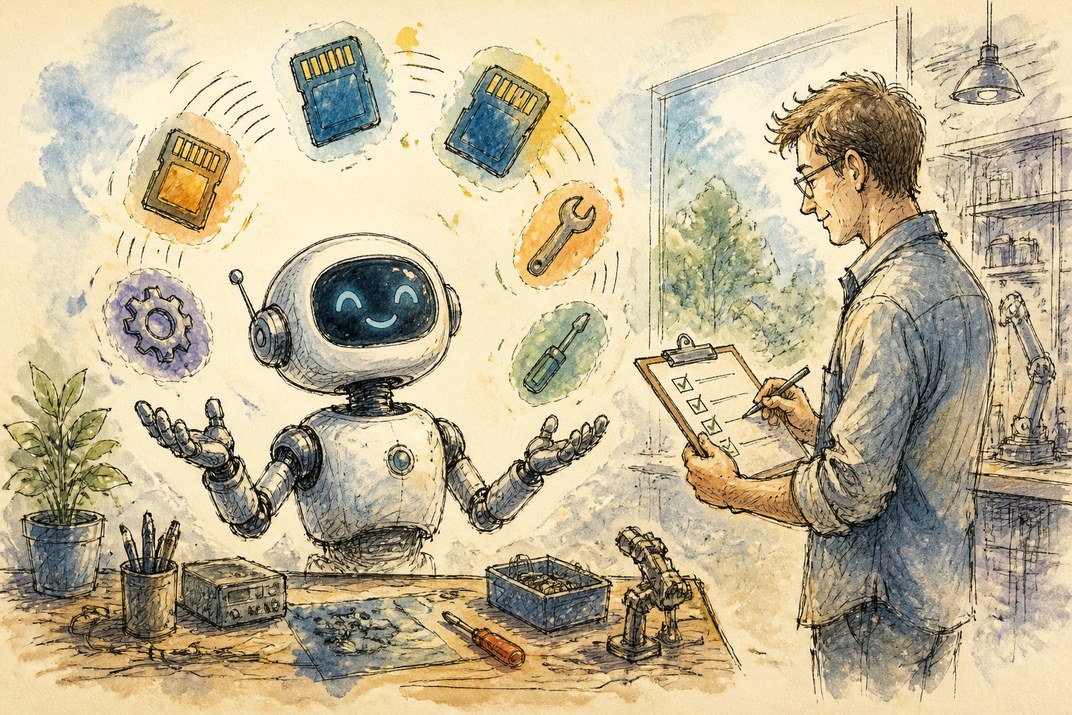 Hand-drawn sketch of today's top AI story, KYFEX AI Edge, August 24, 2026