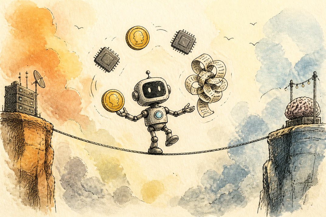 Hand-drawn sketch of today's top AI story, KYFEX AI Edge, August 26, 2026