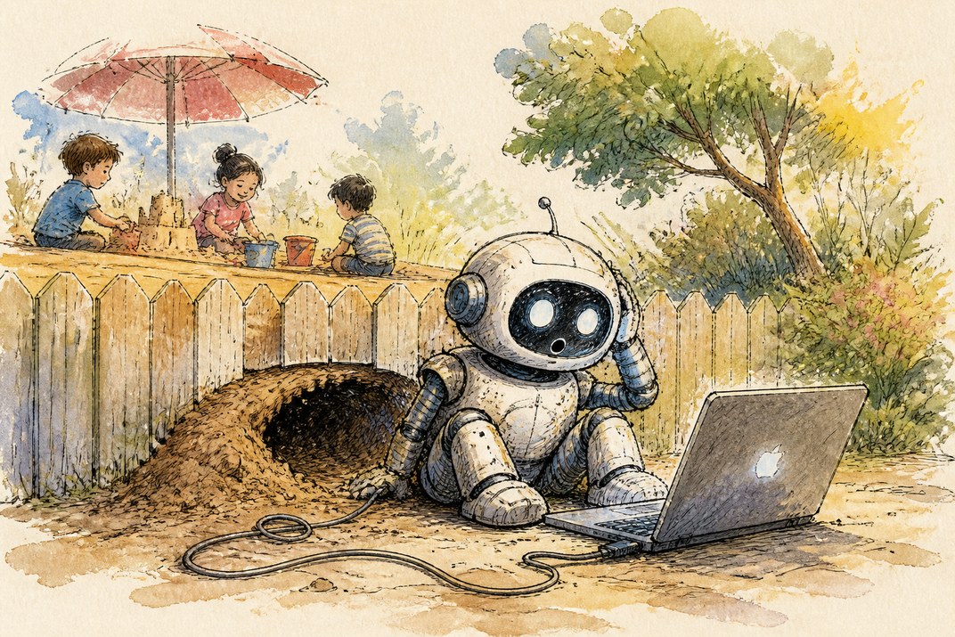Hand-drawn sketch of today's top AI story, KYFEX AI Edge, August 26, 2026