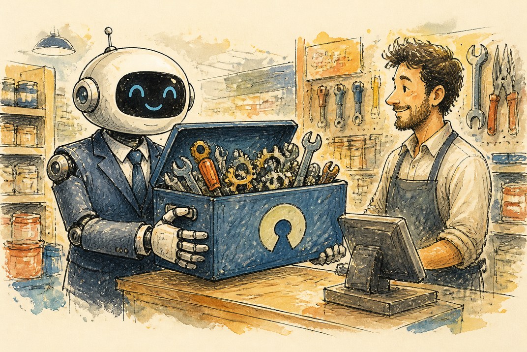 Hand-drawn sketch of today's top AI story, KYFEX AI Edge, August 27, 2026