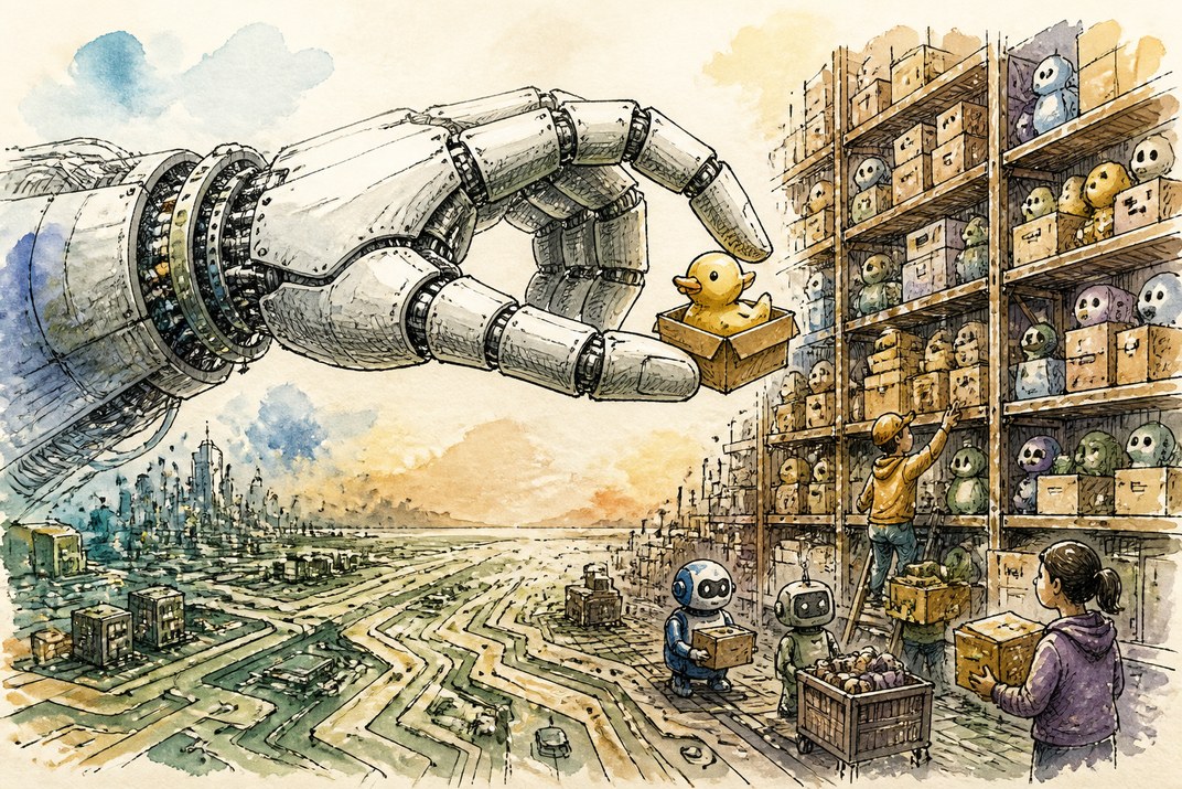Hand-drawn sketch of today's top AI story, KYFEX AI Edge, August 27, 2026