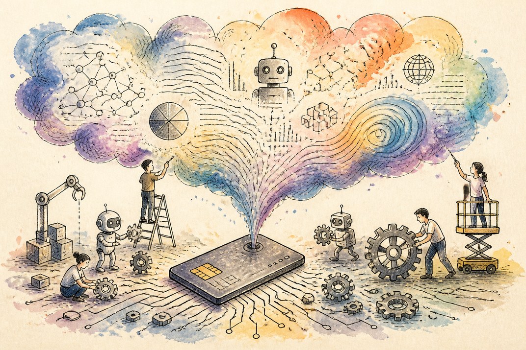 Hand-drawn sketch of today's top AI story, KYFEX AI Edge, August 29, 2026