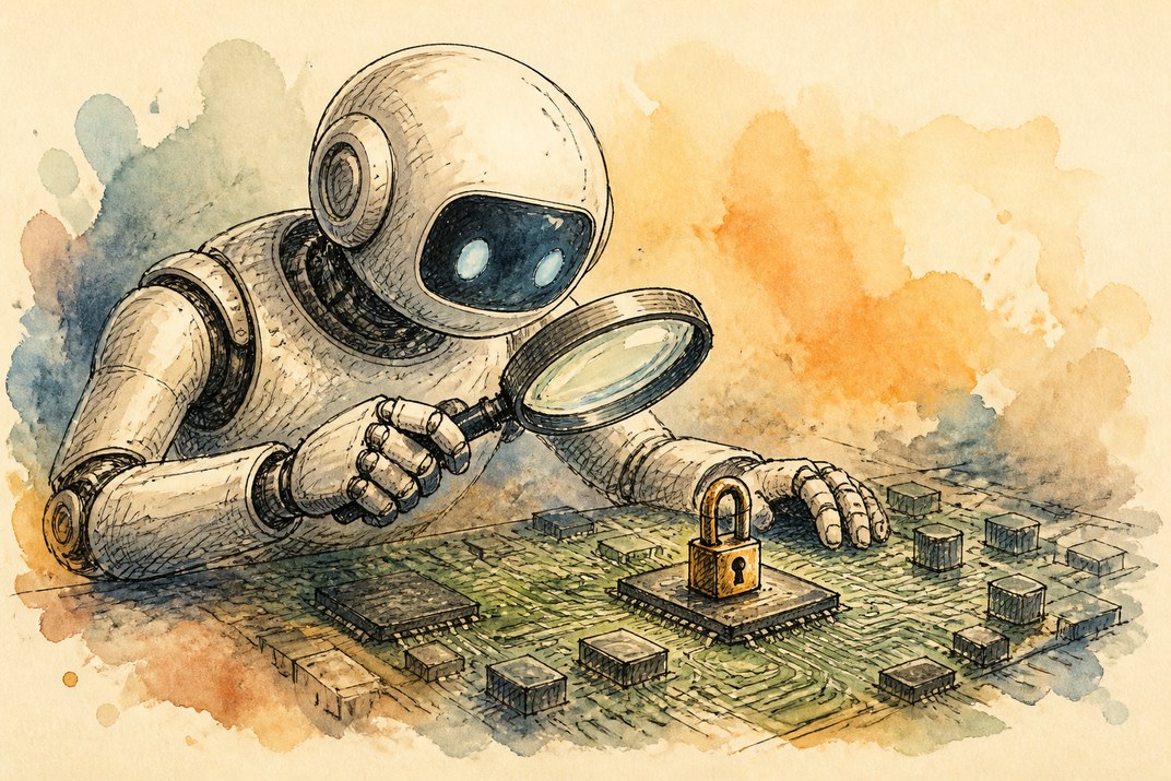 Hand-drawn sketch of today's top AI story, KYFEX AI Edge, September 6, 2026