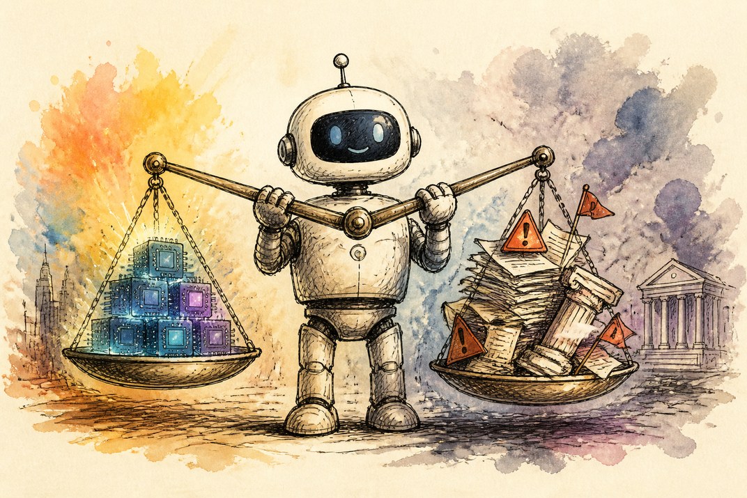 Hand-drawn sketch of today's top AI story, KYFEX AI Edge, September 7, 2026