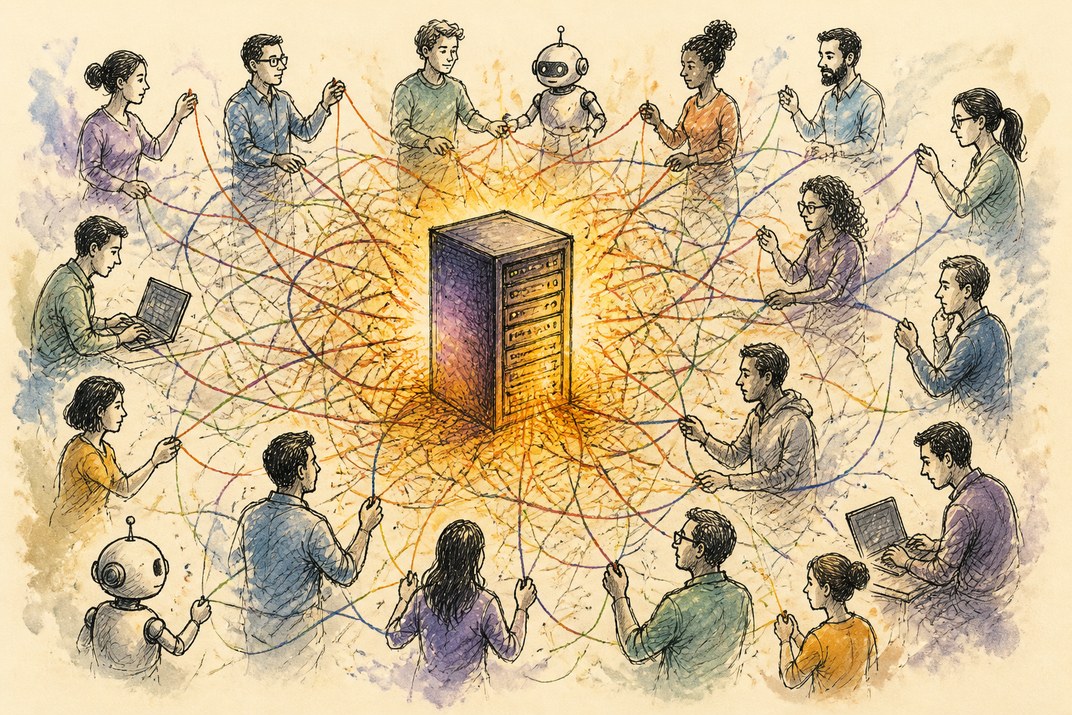Hand-drawn sketch of today's top AI story, KYFEX AI Edge, September 7, 2026
