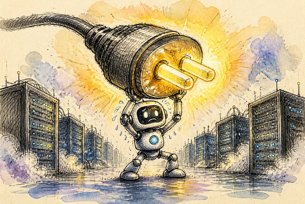 Hand-drawn sketch of today's top AI story, KYFEX AI Edge, September 13, 2026