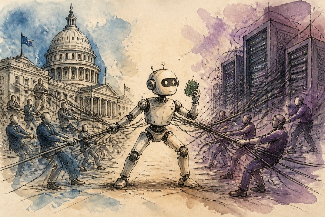 Hand-drawn sketch of today's top AI story, KYFEX AI Edge, September 16, 2026