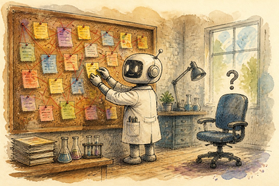 Hand-drawn sketch of today's top AI story, KYFEX AI Edge, September 16, 2026