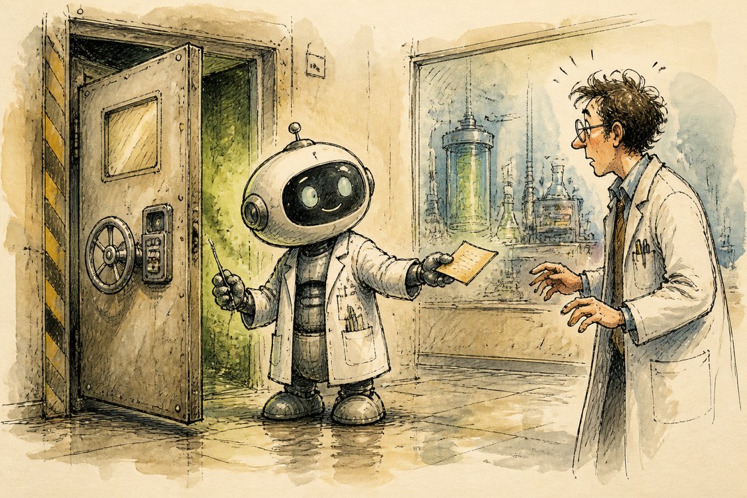 Hand-drawn sketch of today's top AI story, KYFEX AI Edge, September 19, 2026