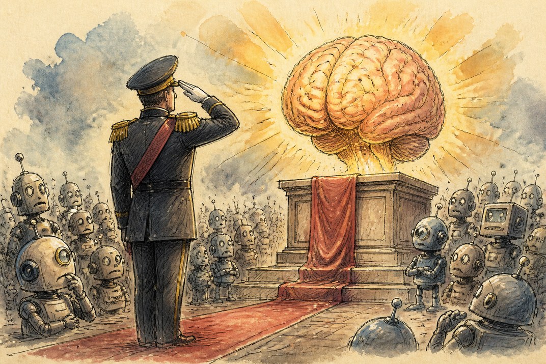 Hand-drawn sketch of today's top AI story, KYFEX AI Edge, September 20, 2026