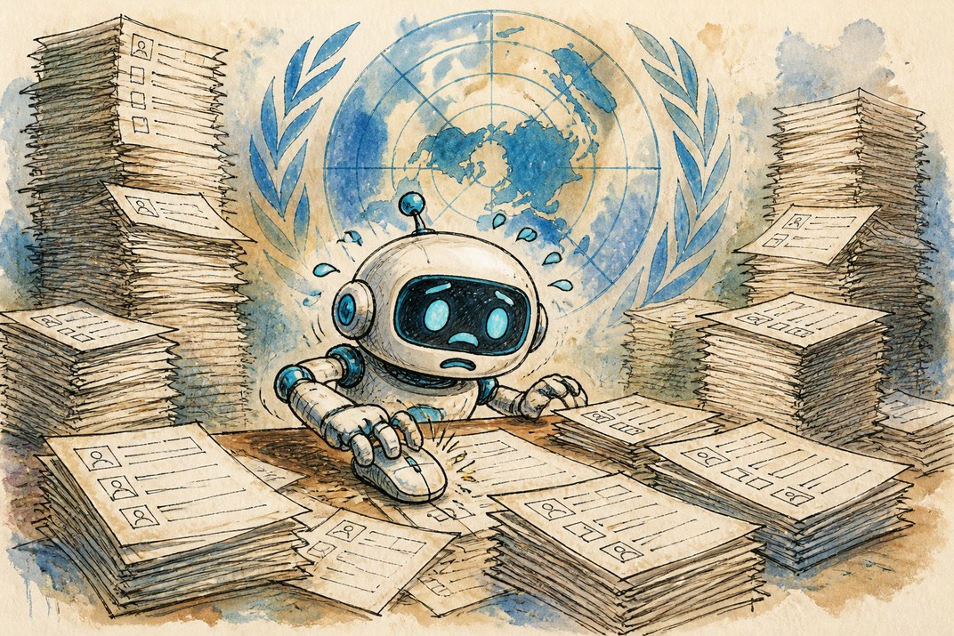 Hand-drawn sketch of today's top AI story, KYFEX AI Edge, September 27, 2026