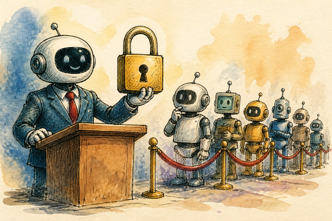 Hand-drawn sketch of today's top AI story, KYFEX AI Edge, September 30, 2026
