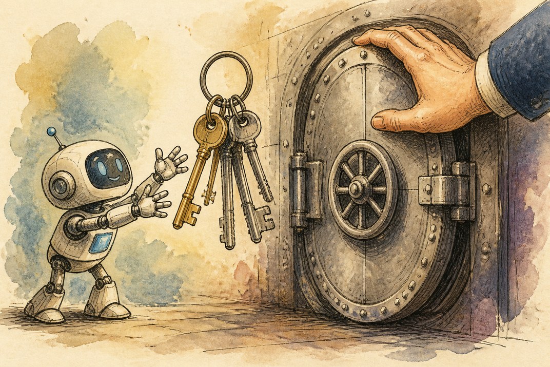 Hand-drawn sketch of today's top AI story, KYFEX AI Edge, October 3, 2026