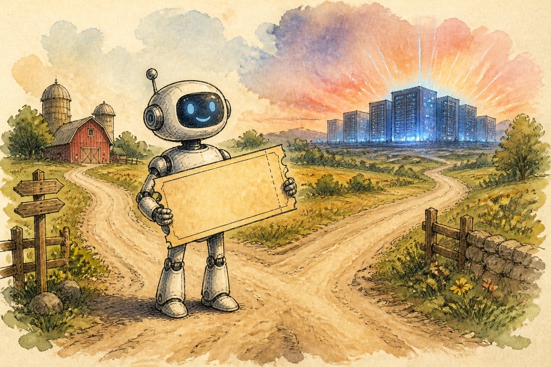 Hand-drawn sketch of today's top AI story, KYFEX AI Edge, October 4, 2026
