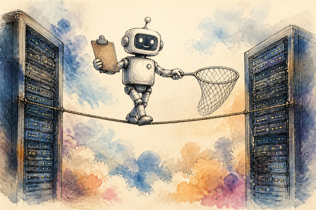 Hand-drawn sketch of today's top AI story, KYFEX AI Edge, October 8, 2026