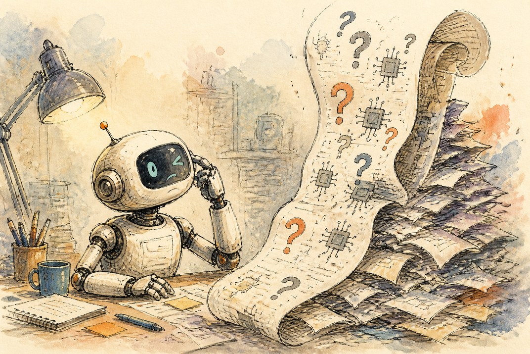 Hand-drawn sketch of today's top AI story, KYFEX AI Edge, October 12, 2026
