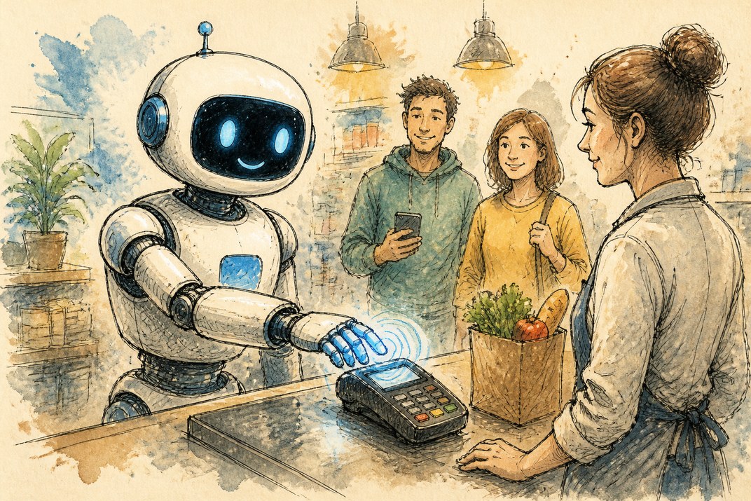Hand-drawn sketch of today's top AI story, KYFEX AI Edge, October 13, 2026