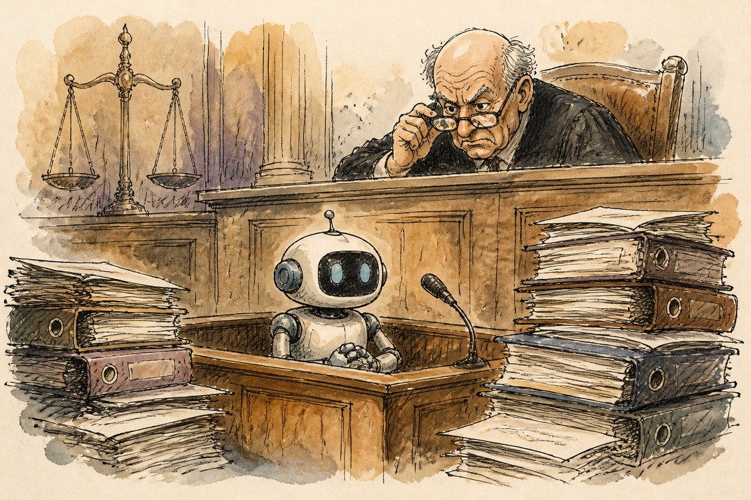 Hand-drawn sketch of today's top AI story, KYFEX AI Edge, October 14, 2026