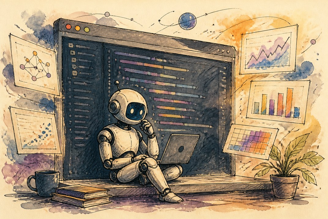 Hand-drawn sketch of today's top AI story, KYFEX AI Edge, October 15, 2026