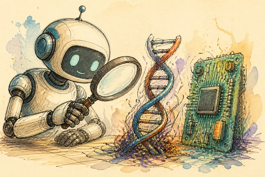 Hand-drawn sketch of today's top AI story, KYFEX AI Edge, October 17, 2026