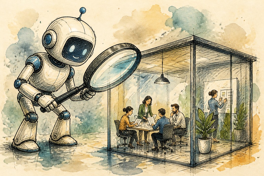 Hand-drawn sketch of today's top AI story, KYFEX AI Edge, October 18, 2026